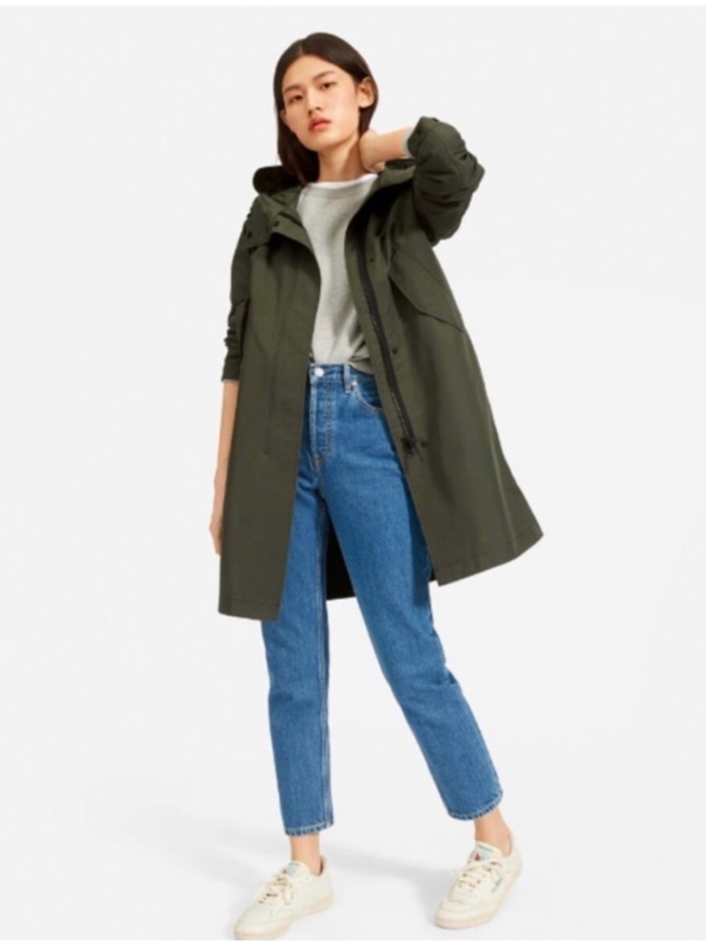 Everlane The City Anorak in Olive